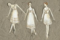 drawings of costumes for the ballet "Nutcracker"